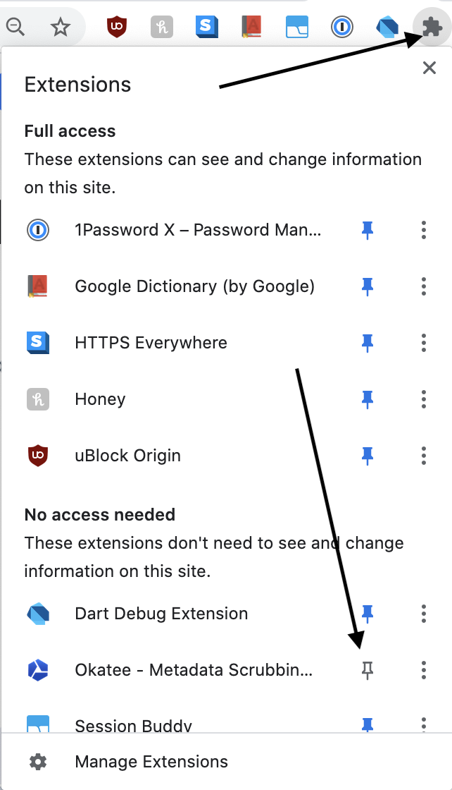 Pin the extension to the toolbar screenshot.
